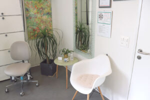 Wartebereich der Fusspflege Praxis in Zürich Wipkingen